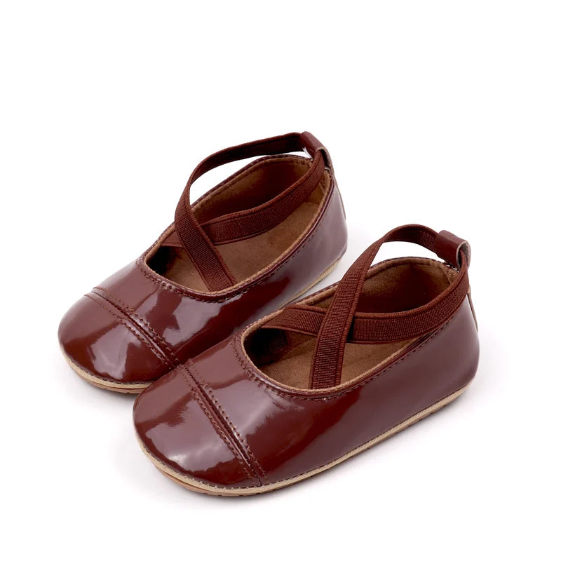 2025 Spring And Autumn Baby Girls First Walking Outdoor Toddler Shoes With High Quality PU Leather For 0-18M Baby Princess Shoes