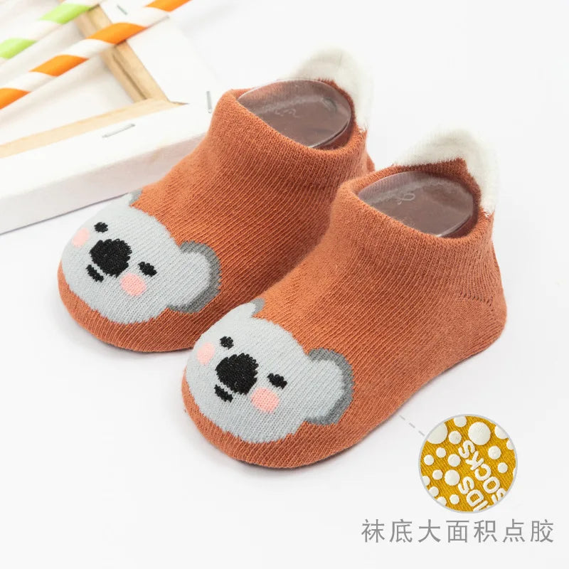 Non Slip Baby Toddler Socks Soft Anti Skid Floor Socks for Newborns and Infants With Rubber Grips For 0-5Years Cotton Baby Socks