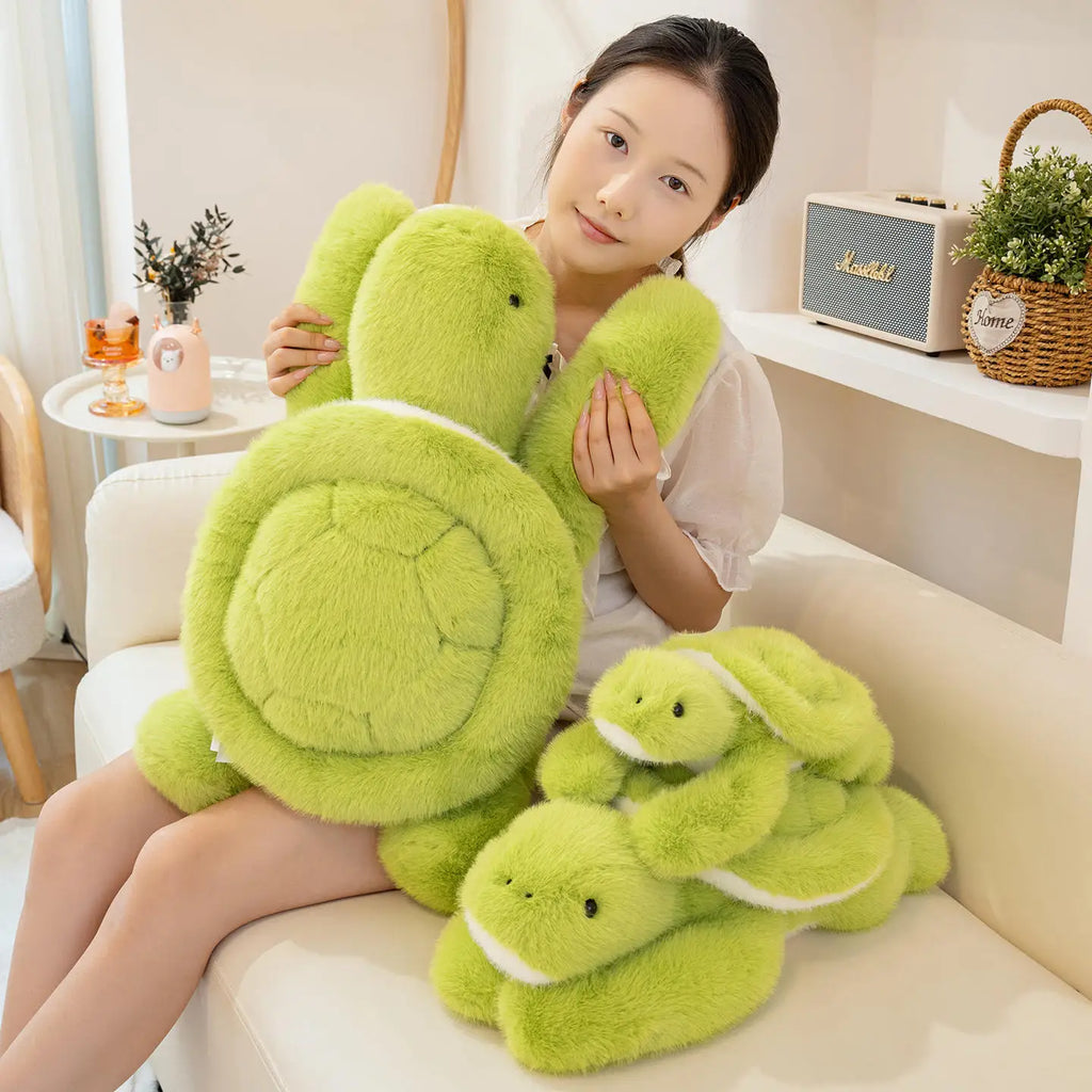 New Lovely Turtle Plush Toys Cozy Fluffy Lying Prone Cartoon Tortoise Throw Pillow Back Cushion Kawaii Home Decor Funny Gift
