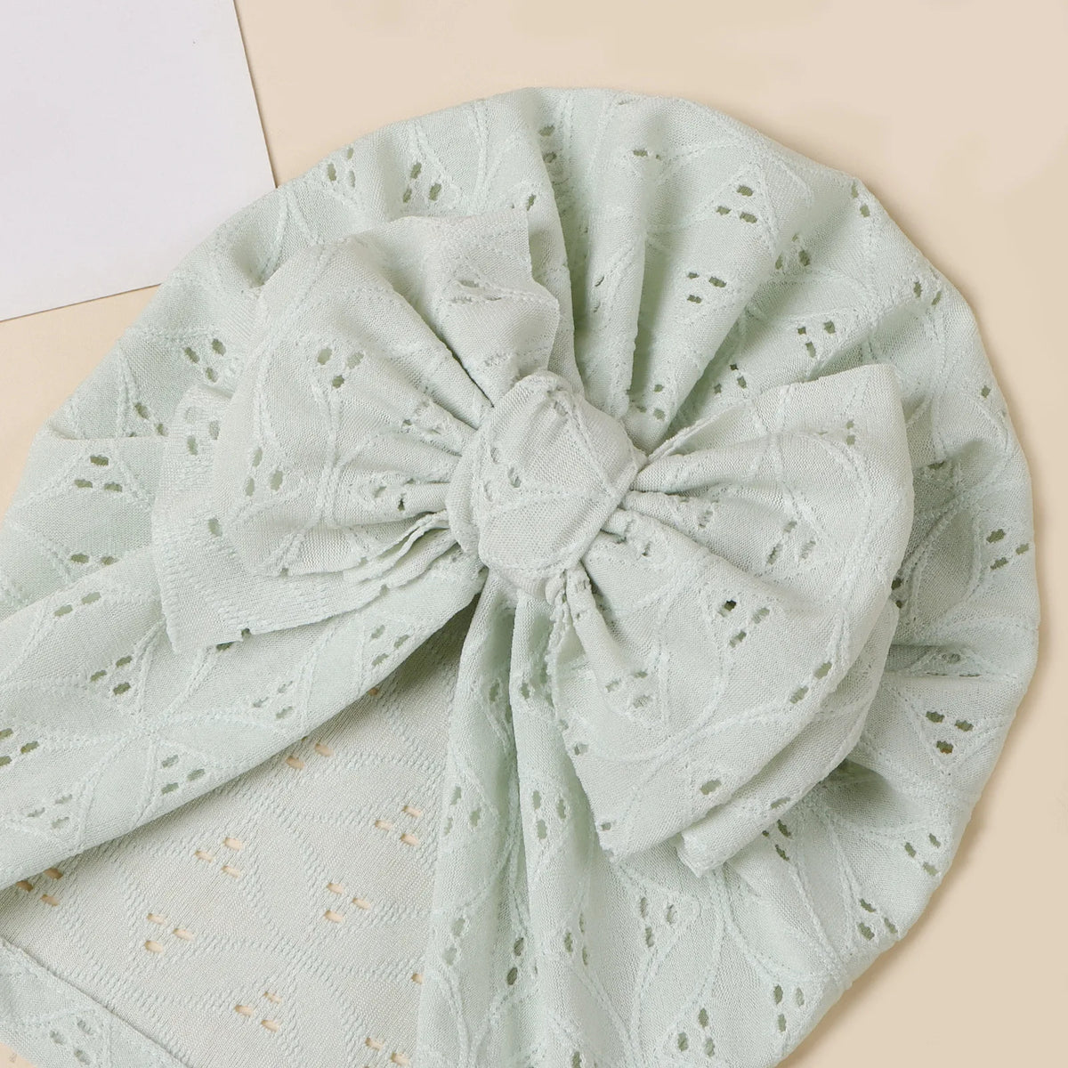 Brand Double Layer Soft Knit Newborn Beanie With Bow Hat Model NBK01 Photo Prop For Baby Photos