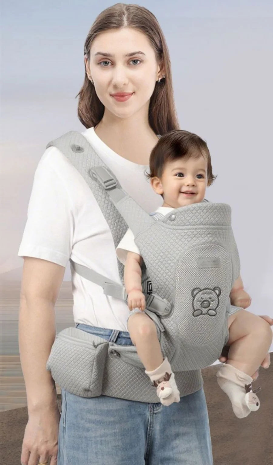 Baby Carrier Ergonomic Design Adjustable Shoulder Straps Comfortable and Safe Baby Carrier for Men and Women Baby Sling Baby