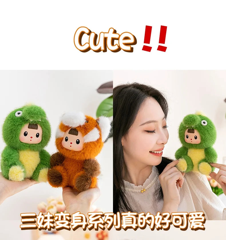 17cm Soft Vinyl Face Plush Little Dinosaur Tomato Rabbit Raccoon & Strawberry Doll Cute Cartoon Animal Stuffed Toy