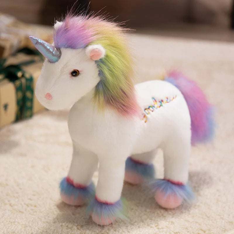 Rainbow Unicorn Plush Doll 32cm Colorful Hair Stuffed Animal For Home Decor And Children's Gift
