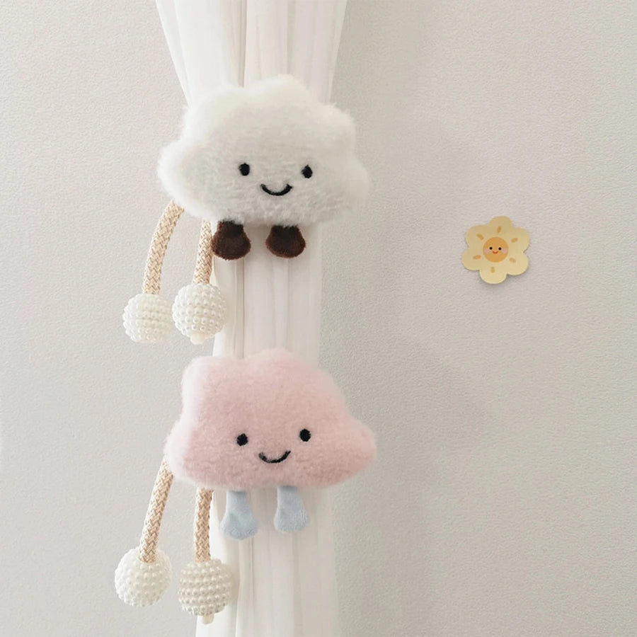 Daisy Flower Pearl Clasp Tieback Window Curtain Buckle Clip Kids Room Hanging Curtain Holders Tie Backs Curtain Accessories Home