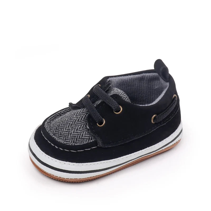 Spring And Autumn Baby Boys First Walking Indoor Outdoor Toddler Shoes With Fashion Design And Soft TPR Sole For 0-18M Baby