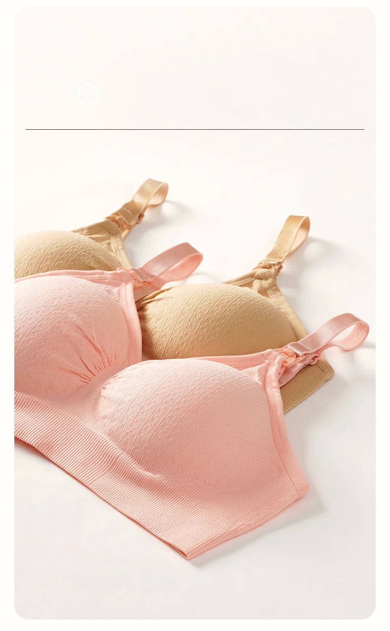 High Quality Single Handed Front Buckle Nursing Bra Breathable Women Breastfeeding Underwear Seamless Maternity Bra Push Up