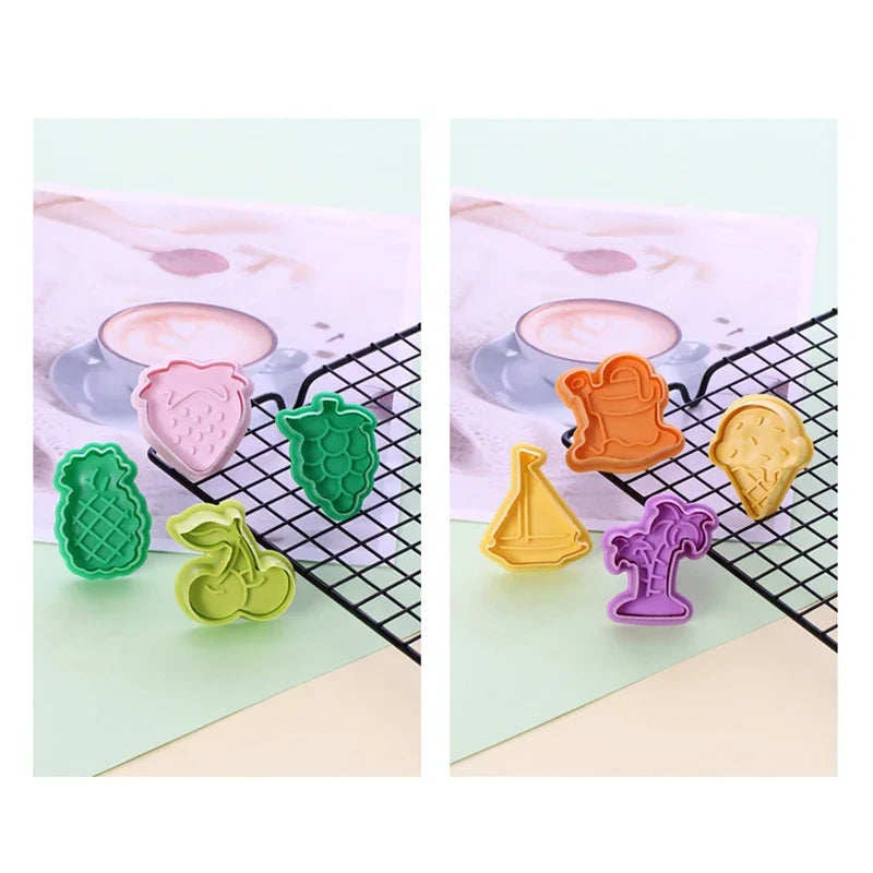 Montessori DIY 3D Animal Vegetables Fruit Plasticine Slime Mold Tool Set Kit Ability Play Dough Clay Educational toy for chidlre