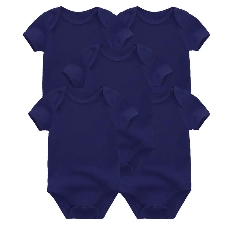 Carter's 5-Piece Solid Color Unisex Baby Bodysuits Short Sleeve Onesies 0-12M Soft Cotton