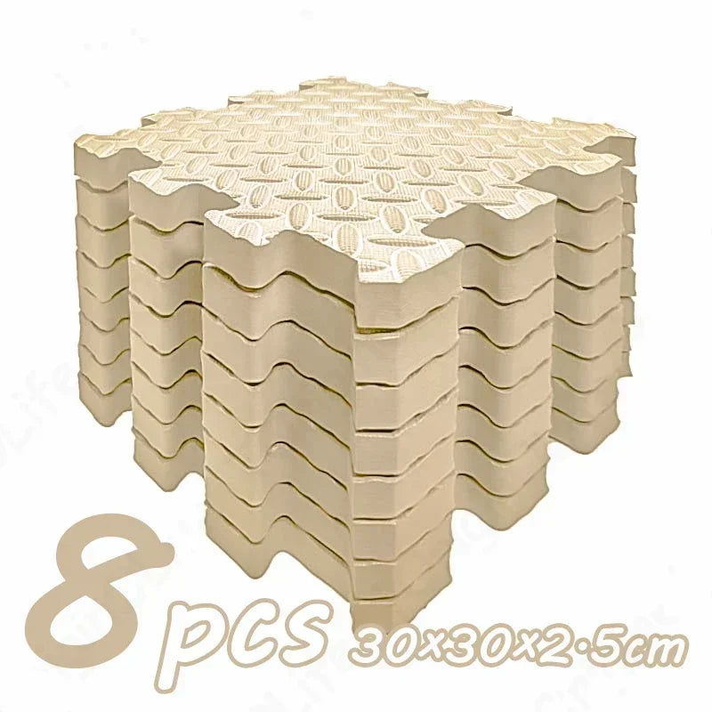 Baby Crawling Play Mat Nonslip Puzzle Gym Mat 8 Pcs 2.5cm Thick for Childrens Room Eco Friendly