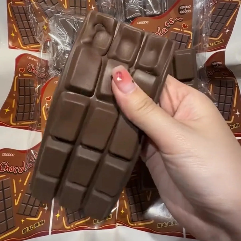 Chocolate Bar Squishy Stress Relief Toy Slow Rising Soft Squeeze Sticky Toy For Adult Anxiety Relief Relaxing Entertainment