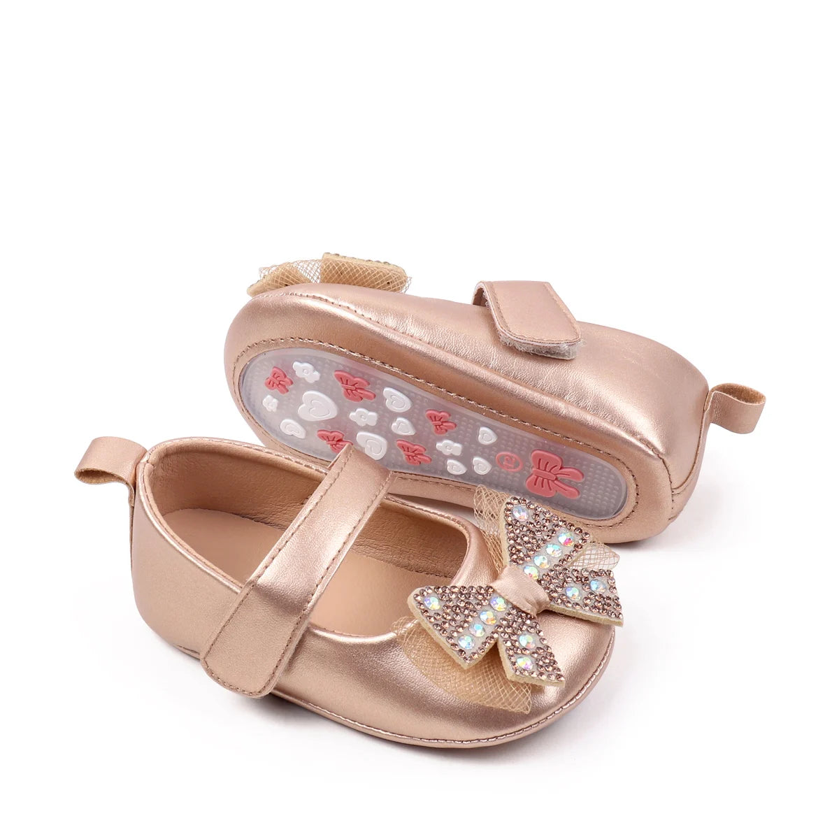 Spring Summer Sweet Shining Girl Princess Dress Shoes Bowknot Design Non-slip Indoor Outdoor Walking Shoes BBW5122