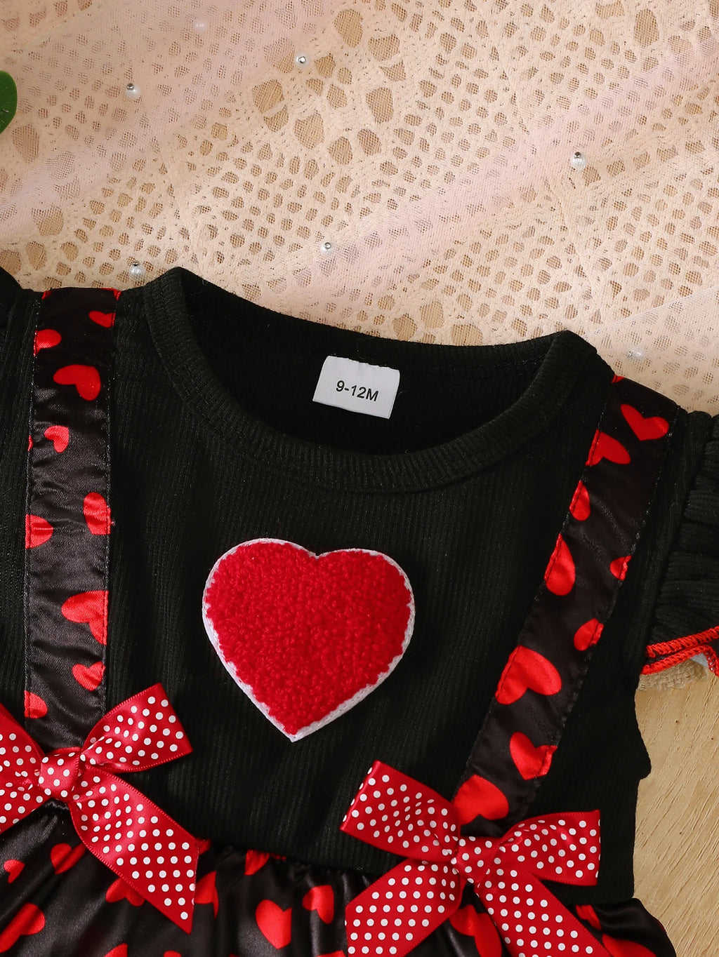 2Pcs Baby clothing Summer Baby Girl Dress with Love Printed Bow Flying Sleeve Dress and Hat for Cute Baby Girl 0-24 Months
