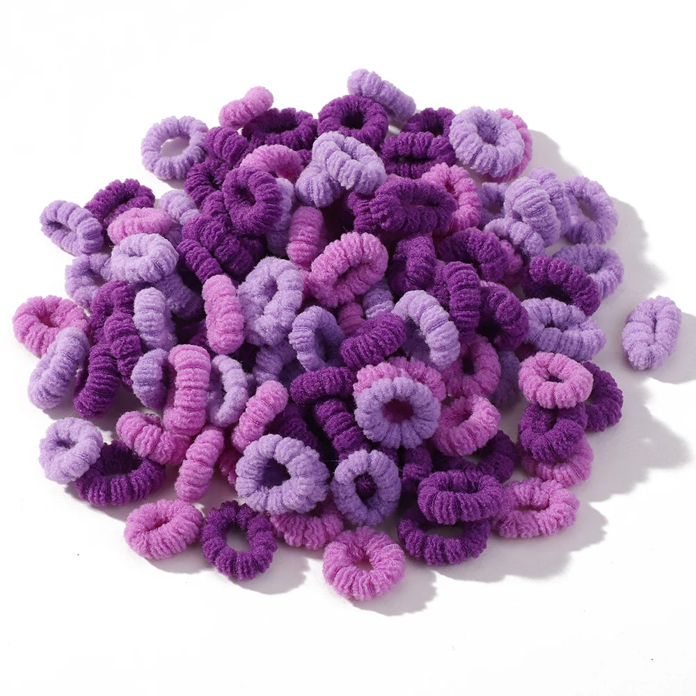 100Pcs Children Elastic Hair Bands Girls Colorful Hair Ties Ponytail Holder Rubber Bands Mini Scrunchie Kids Hair Accessories