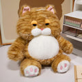 Fat Soft Cat Plush Doll Cute Pattern Weighted Sitting Design Parent-Child Game Toy for Children's Room Decor