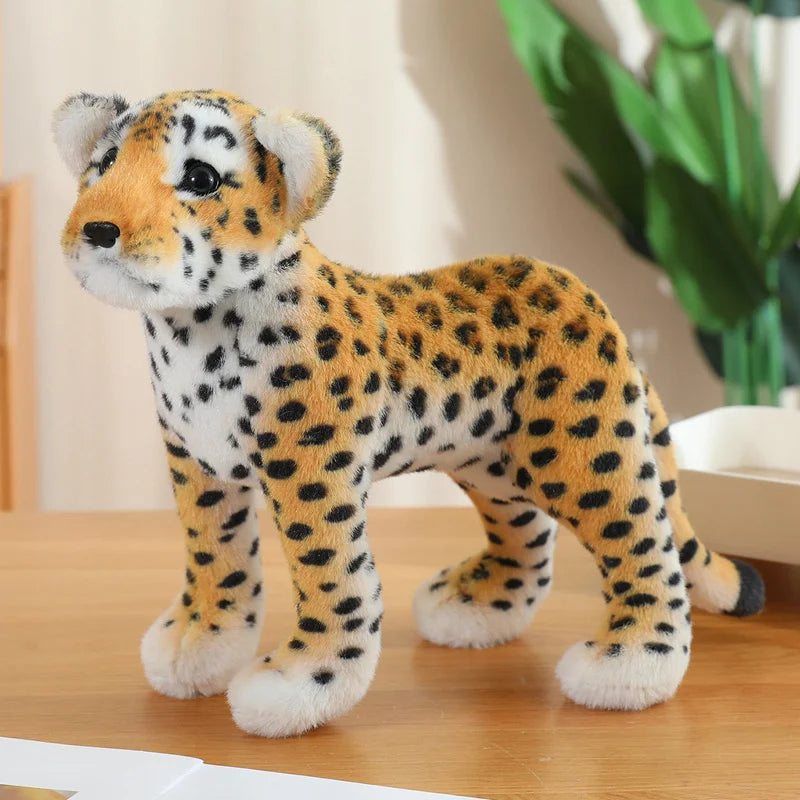 New Simulation Lion Tiger Leopard Plush Toys Home Decor Stuffed Cute Animals Dolls Gift For Children Birthday Christmas