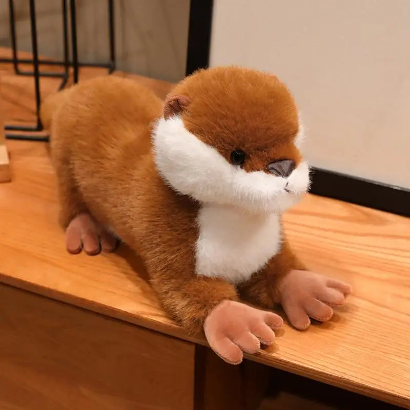 Aurora Otter Plush Toy 40cm Magnetic Animal Doll Lying Companion Model Oa40 For Home Use