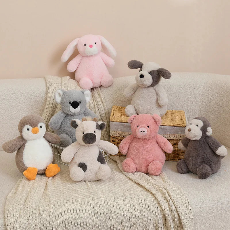 23cm Tuanzi Animal Series Plush Doll Rabbit Monkey Puppy Koala Cow Dinosaur Penguin Pig Toy Soft Stuffed Child Birthday Gift