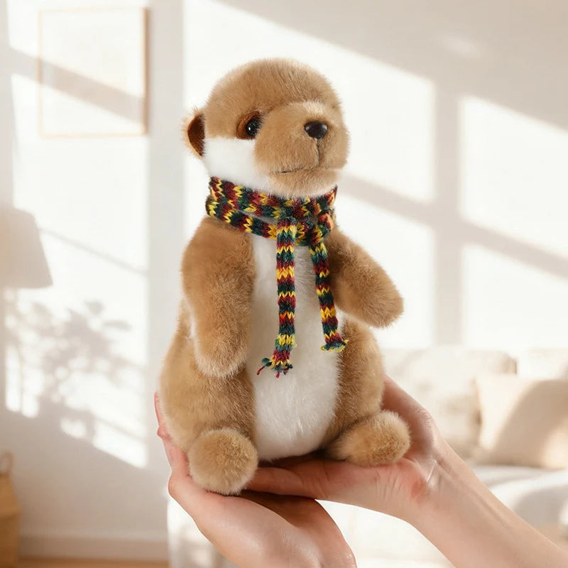 Accompanying Decoration 1pc 22cm Lovely Meerkat Plush Toy Cute Meerkat Doll With Scarf Stuffed Soft Animal Toy Kawaii Toy Gifts