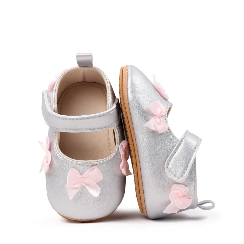 New Spring And Autumn Baby Girls First Walking Indoor Outdoor Toddler Shoes For 0-18M Baby Princess Shoes Soft TPR Sole