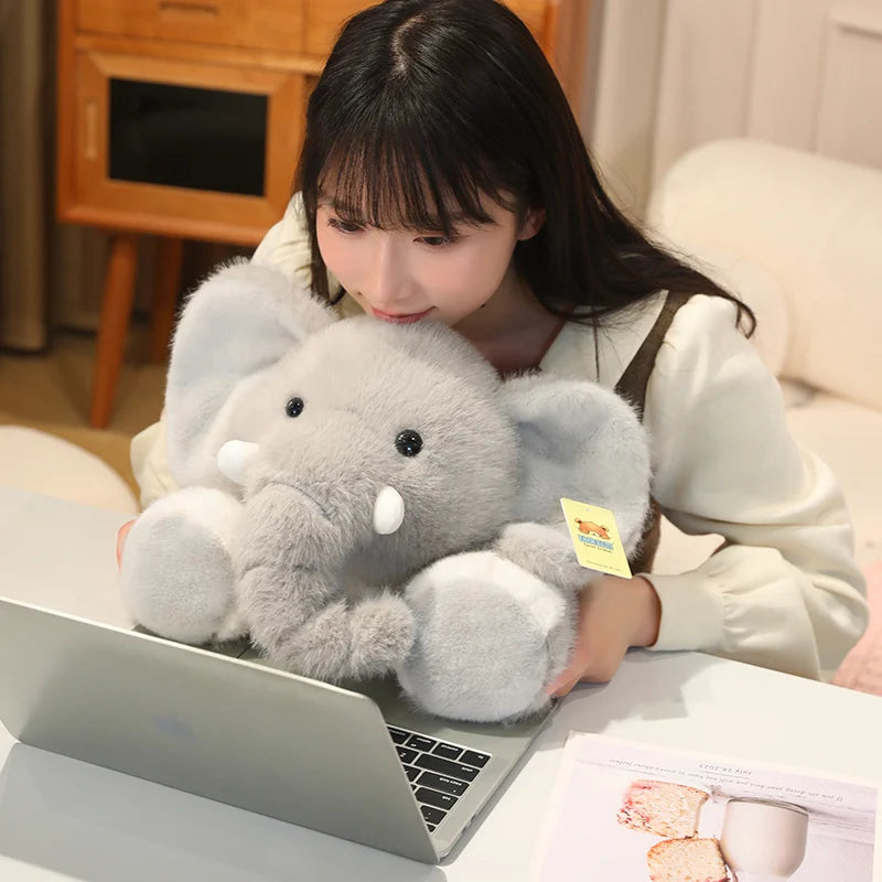 Hot Stuffed Animals Elephant Plush Doll Back Cushion Sofa Decorative Stuffed Elephant Toy 30/45cm Throw Pillow Elephant Doll