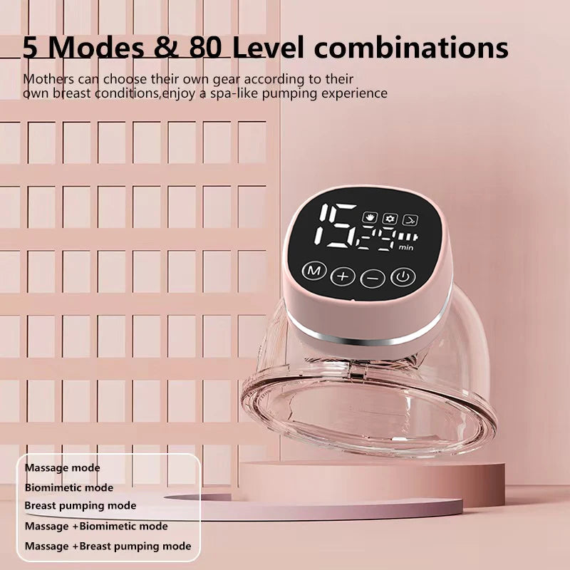Upgrade Wearable Breastfeeding Pump Wearable Breast Pump Household Electric Breast Pump Handsfree Comfort Milk Collector 5 Modes