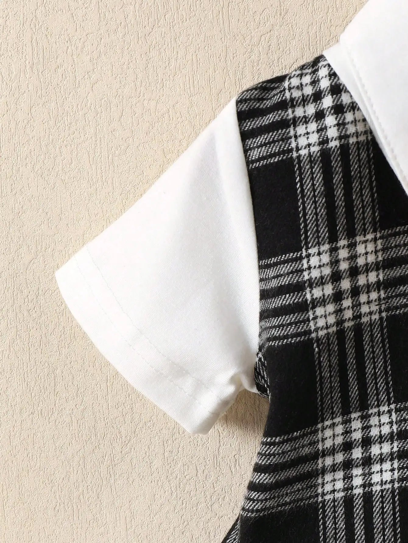 Baby boy Set Lapel collar Plaid Top+Shorts 2-piece set suitable for 0-3 Year old Baby boys, Summer Party Little Gentleman Set