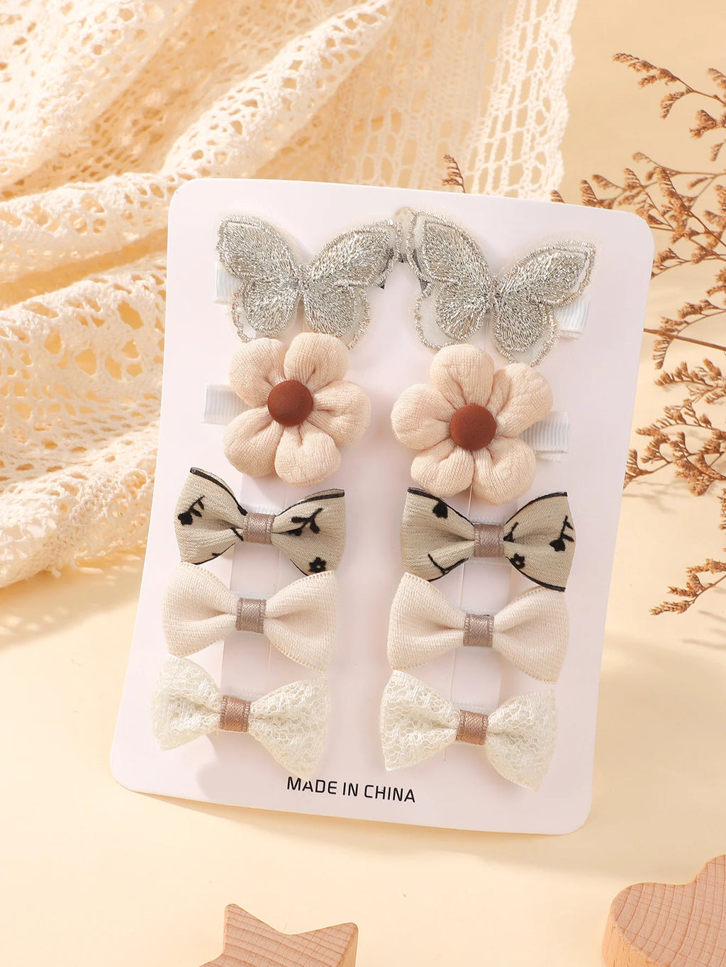 10Pcs/set Children's Flower Hair Clips Trendy Adorable Headwear Hair Decorations for Girls Cute Hairpins Hair Accessories