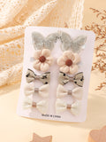 10Pcs/set Children's Flower Hair Clips Trendy Adorable Headwear Hair Decorations for Girls Cute Hairpins Hair Accessories