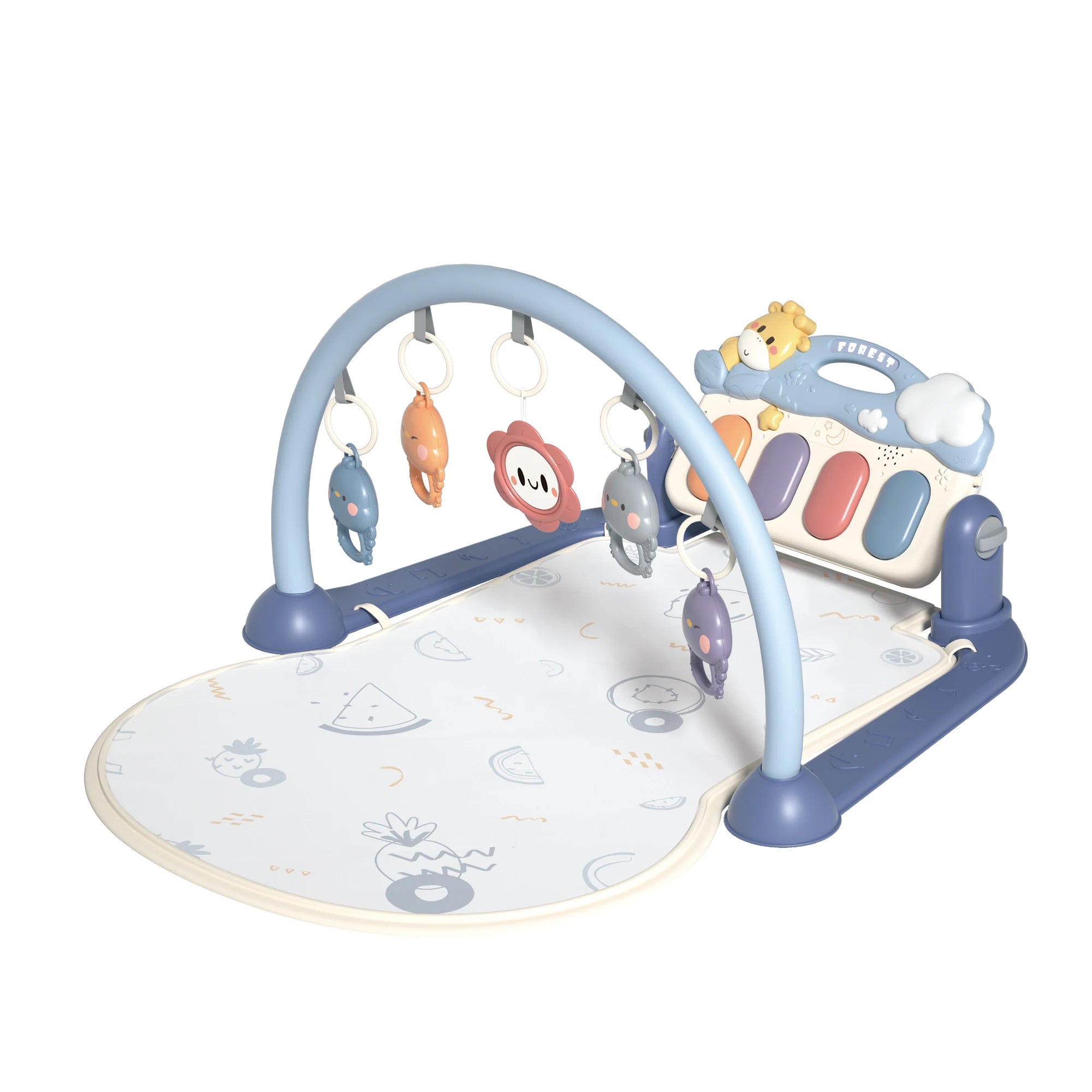 Baby Play Activity Gym With Piano Hanging Rattles Soft Padded Tummy Time Mat Montessori Sensory Learning Newborn Christmas Gift