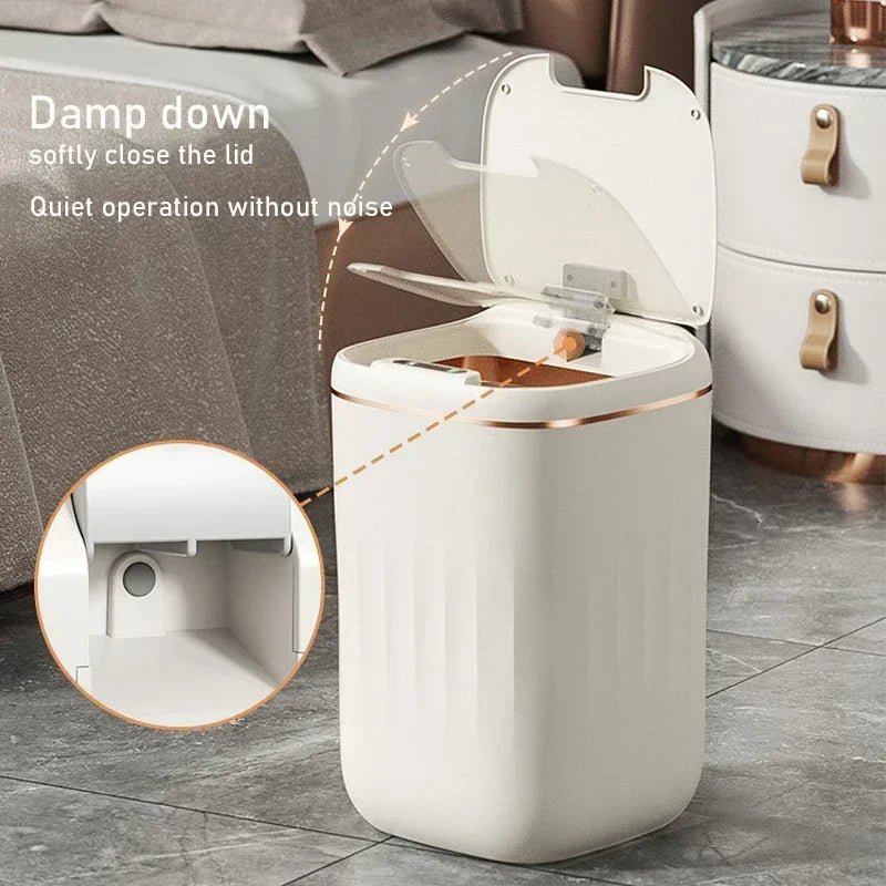 20L Smart Trash Can with Lid Waterproof Large-capacity Trash Bin Rechargable Automatic Garbage Can Fo Kitchen Bedroo Wastebasket