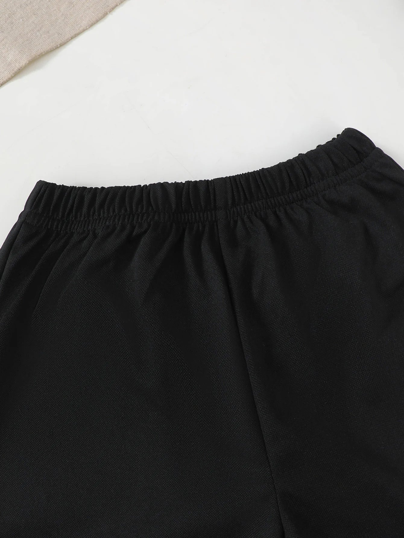 2Pcs Children's and girls' Letter Color blocked short Sleeved+Shorts summer Set, 4-7 Year old Girls' Summer Athleisure Set