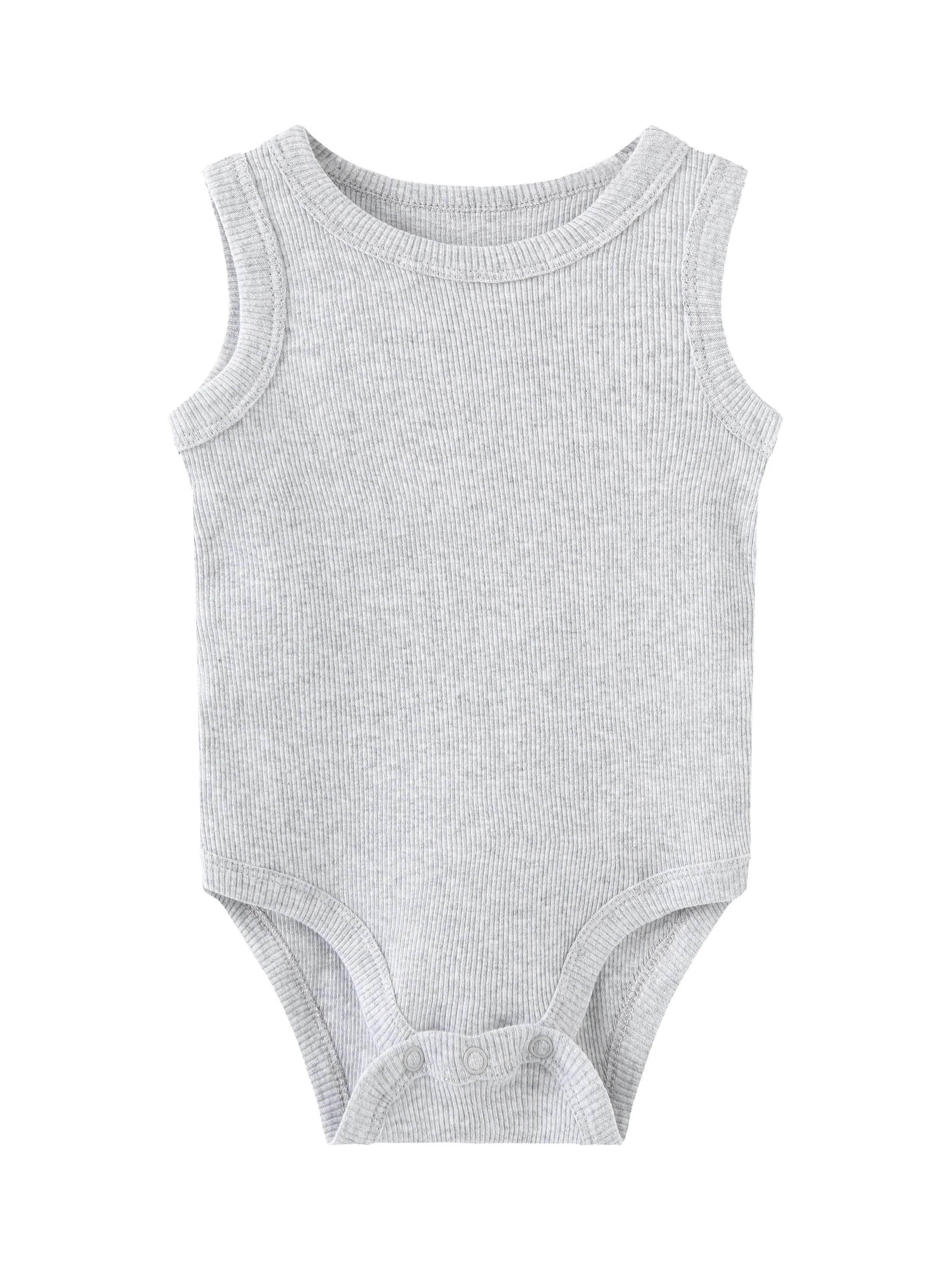 Kiddiezoom Summer Fashion Cartoon Sleeveless Baby Boy Girl Bodysuits+Pants Soft Baby Boy Girl Clothes