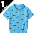 1/3 Pack Children's Summer Dinosaur Printed Multicolor POLO Shirt Boys Casual Fashion Prince T-shirt Joker Comfortable Lapel T