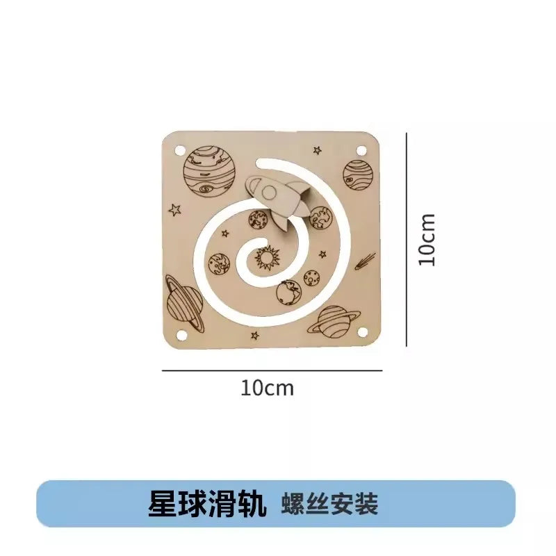 Montessori Busy Board Accessories Leather Buckle Switch Light Plug Wooden Toy Educational Toy Model MBA01