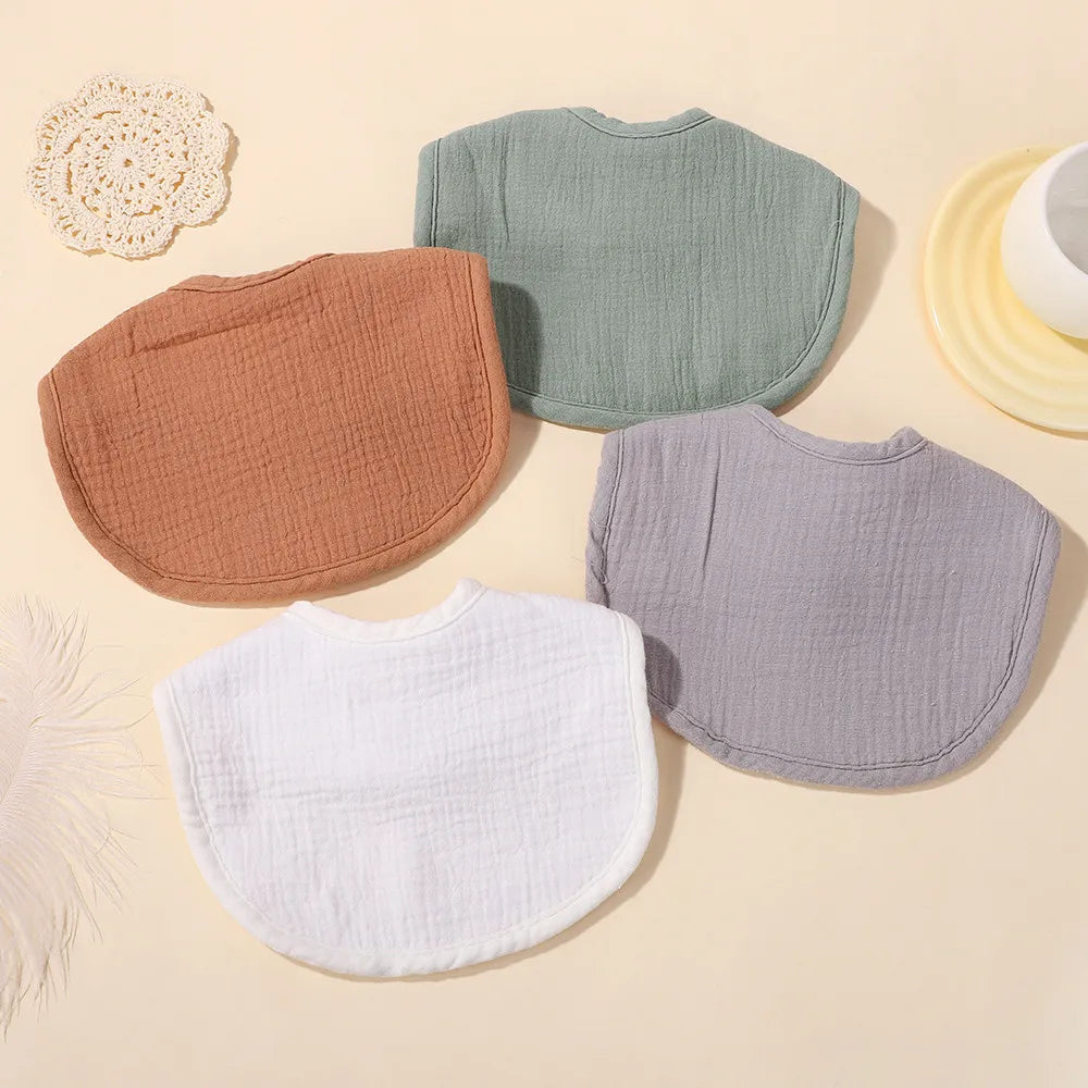 Random Color 6Pcs Cotton Thickening Soft Baby Adjustable Bibs Newborn Burp Cloths Bandana Scarf for Kids  Feeding  Baby Bips