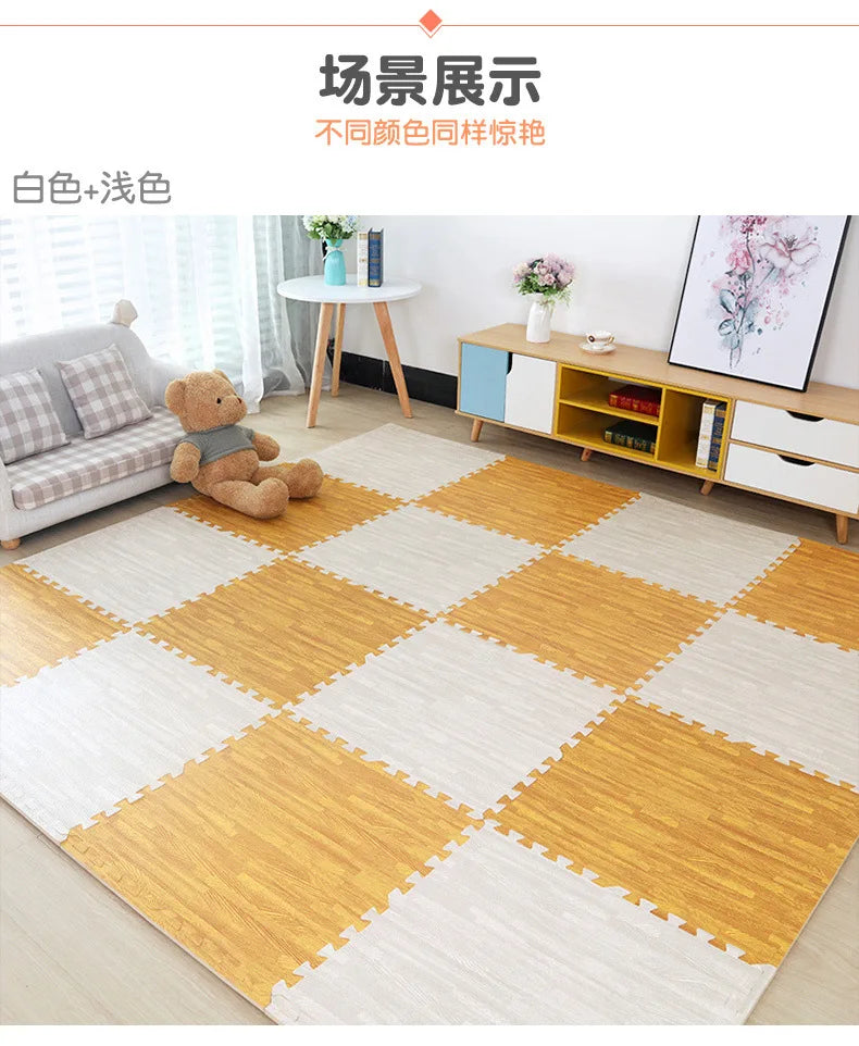 Baby EVA Foam Play Gym Puzzle Mats Wooden Interlocking Exercise Tiles Crawling Carpet And Rug for Kids Game Activity Soft Floor
