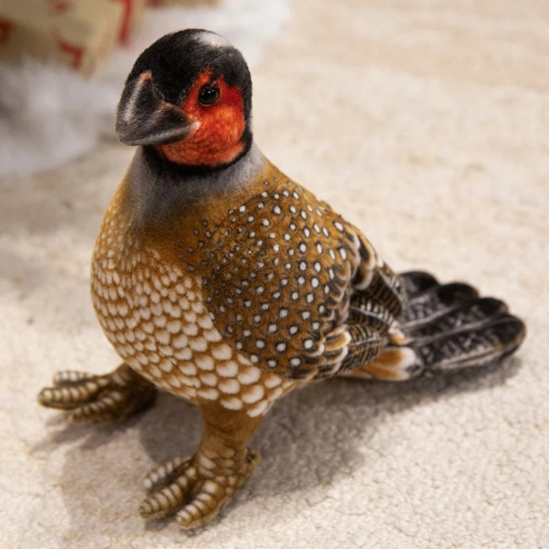 New Pretty Printing Simulation Guinea Fowl Plush Toys Cotton Stuffed Colorful Bird Doll Funny Desktop Pet Room Decor Nice Gift