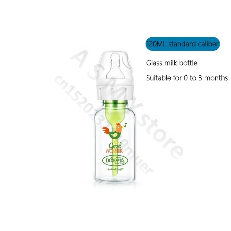 Dr. Brown's newborn Glass baby bottle/Anti-colic/baby glass bottle/standard caliber/120ML 250ML