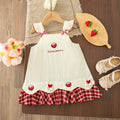 Baby Girl Dress Summer Strawberry Plaid Cotton Suspender Girl Dress Cute Bow Beach Princess Baby Dress Baby Girl Clothes