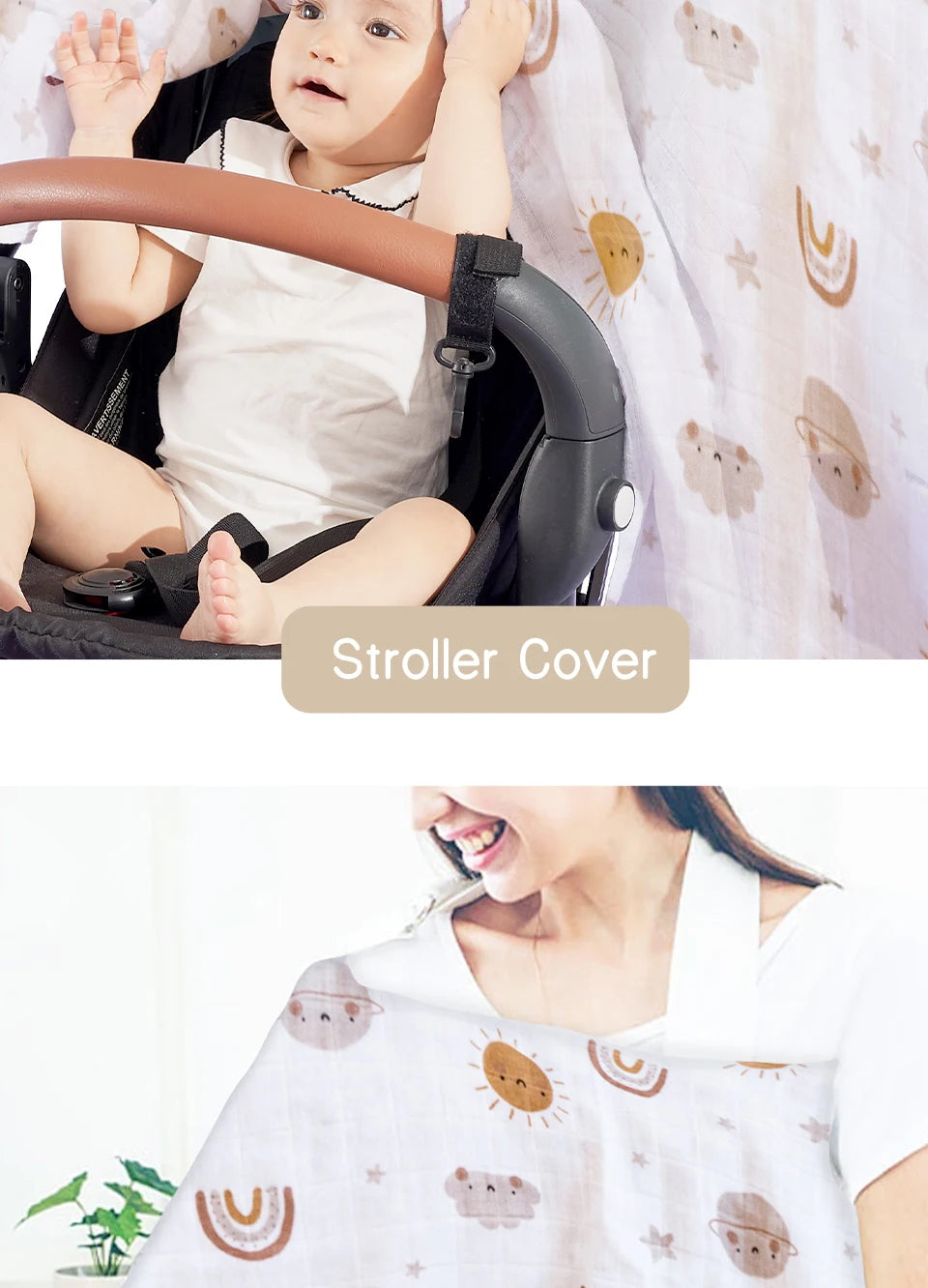 Elinfant 3PCS Bamboo Cotton Muslin Swaddle Blanket Newborn Swaddle Wrap Soft Cozy Nursing Cover Baby Quilt Swaddle Blankets