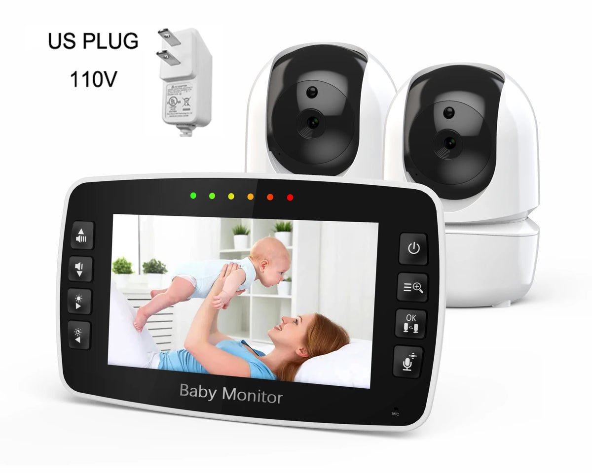 Baby Monitor Dual Camera 4.3 Inch Wireless Ptz Night Vision Temperature Monitoring