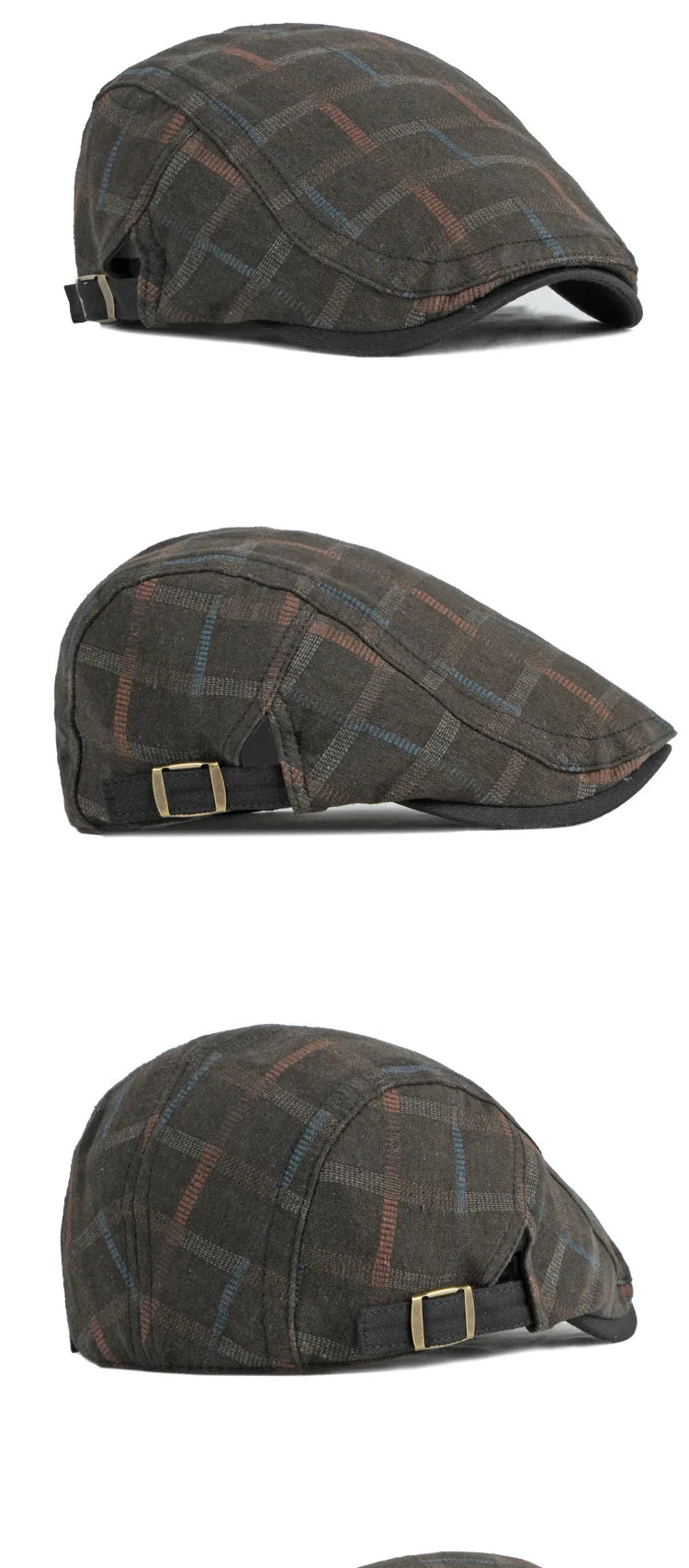 New Duckbill Hat for Men Spring Summer British Retro Fashion Plaid Casual Painter Hat Women's Beret