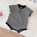 Somenie Unisex Baby Outing Triangular Bodysuit  Boys' Fashion Striped Short-Sleeve Outing Romper Girls' Cute Homewear Onesie