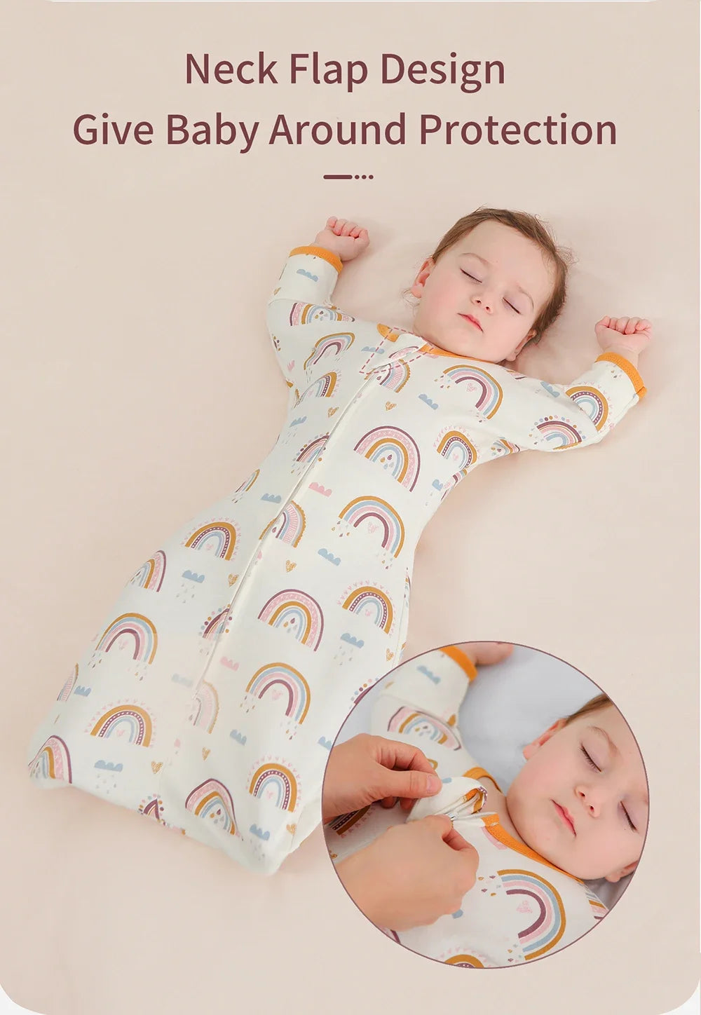 INSULAR Sleeveless Vest Baby Sleeping Bag, Summer Thin Cotton Fabric Anti-kick Quilt, Newborn Sleep Sack with Two Way Zipper