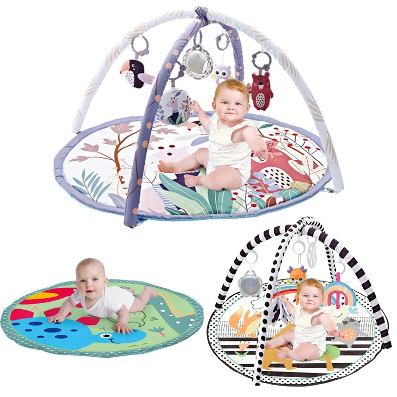 Baby Educational Fitness Frame Gym Play Mat 0-36 Months Tummy Time Crawling Game Blanket Toys Play Mat Rack Crawling Blanket