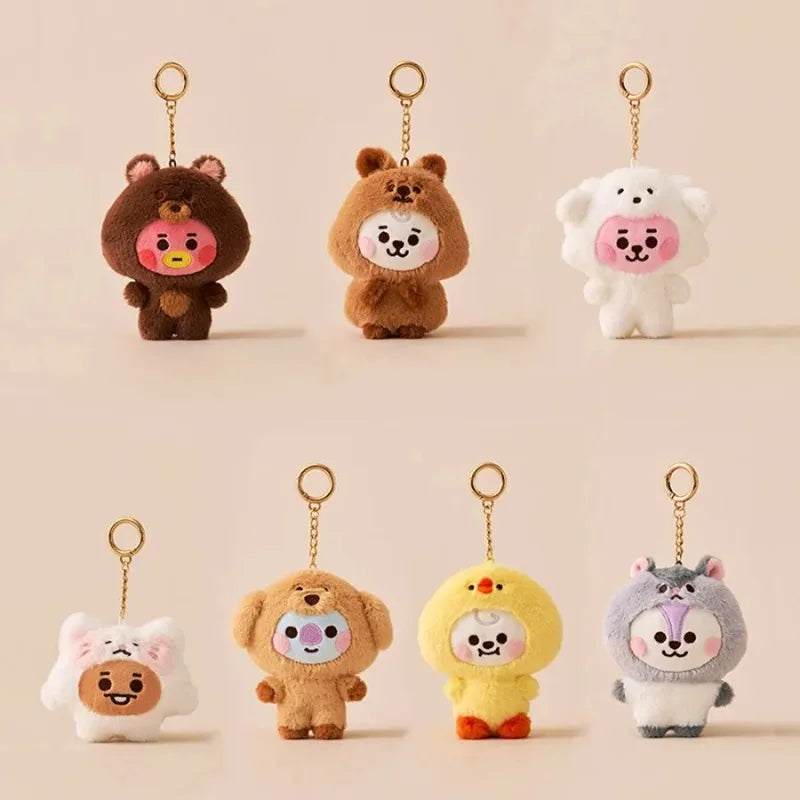 BT-21 KPOP Korean Popular Fashion Zoo series.doll keychain Plush Pendant Bag Hanging Gift Plush toys.ARMY Fan collection gifts
