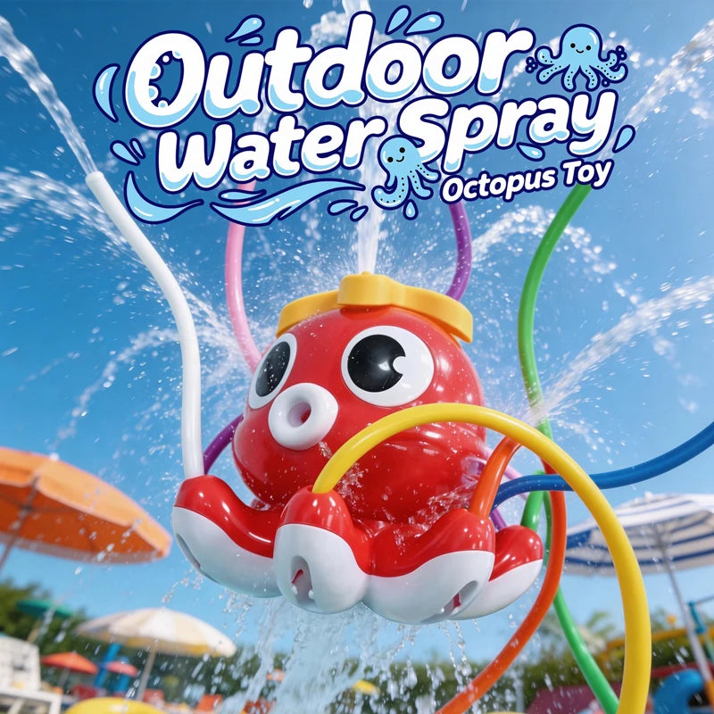 Summer Outdoor Water Sprinkler Octopus Toy Water Play Toy Colorful Water Pipe Rotating Spray Head Garden Lawn Sprinkler Tools