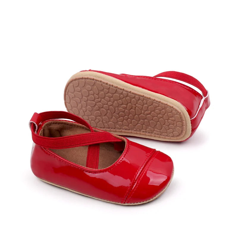 2025 Spring And Autumn Baby Girls First Walking Outdoor Toddler Shoes With High Quality PU Leather For 0-18M Baby Princess Shoes