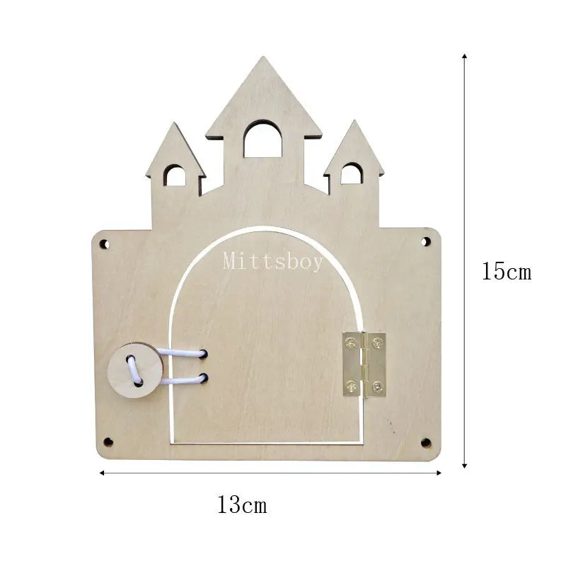 Baby DIY Wooden Montessori Busy Board Educational Toy With Alarm Clock And Fine Motor Activities For Children