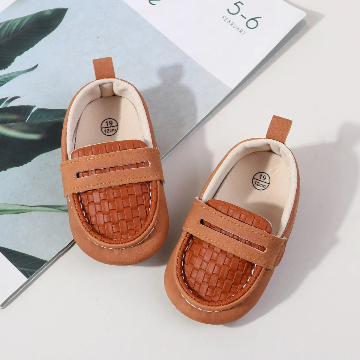 Baby Unisex Slip-on Toddler Shoes Spring And Autumn 0-18 Months Three Colors PU Leather And TPR Sole For Baby Boys And Girls